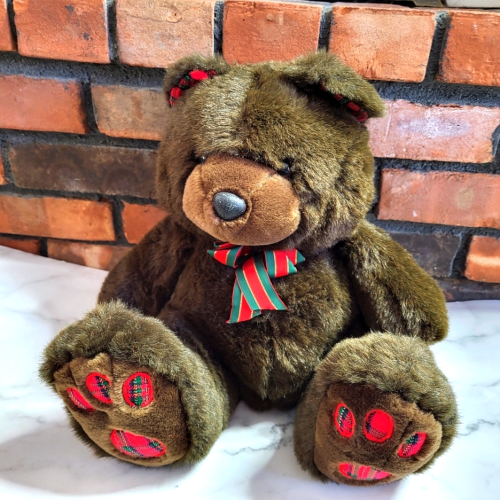 Vintage 1990s Sears Holiday Teddy Bear 12 inches